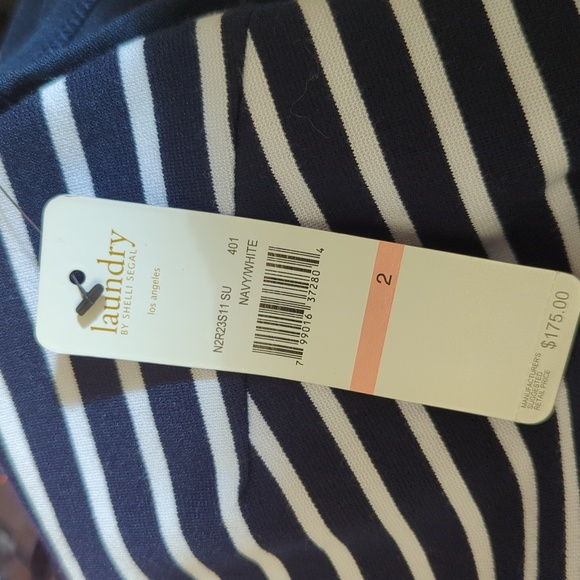 New Laundry by Shelli Segal‎ navy/white Shift Dress Sz 2 - Picture 6 of 7